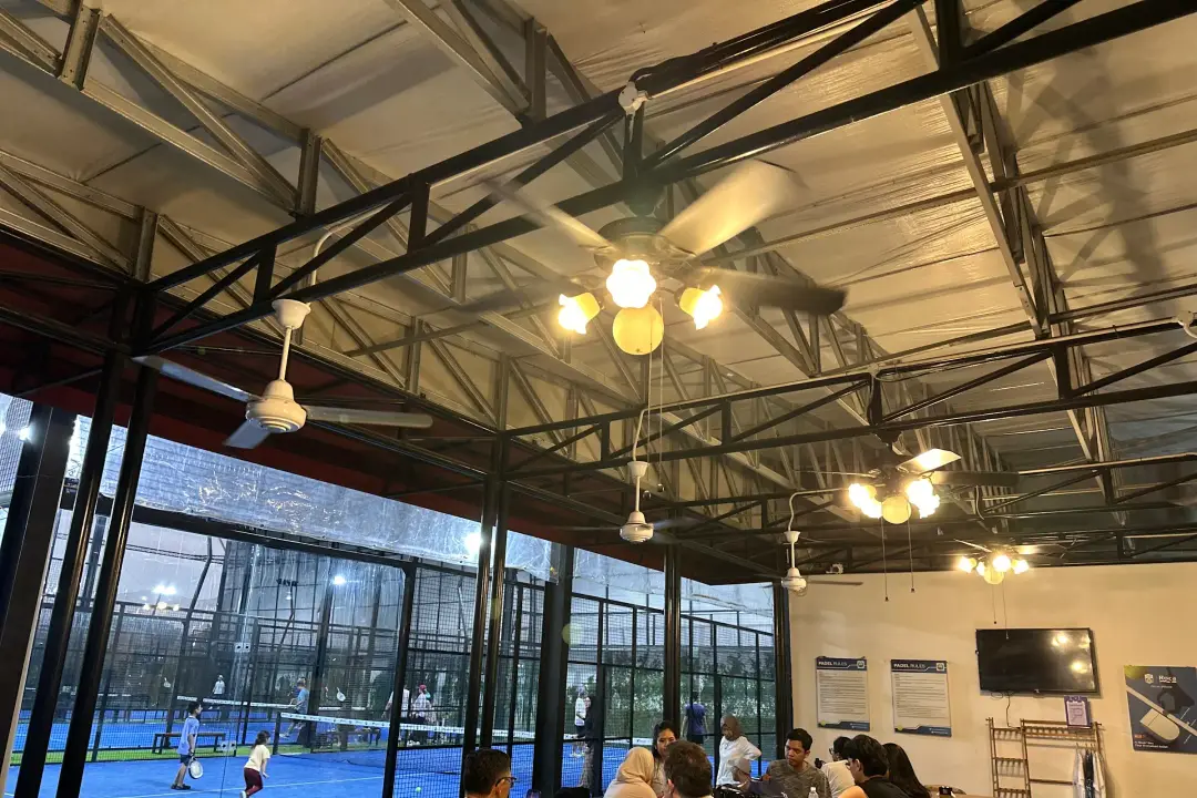 Clubhouse looking onto the courts