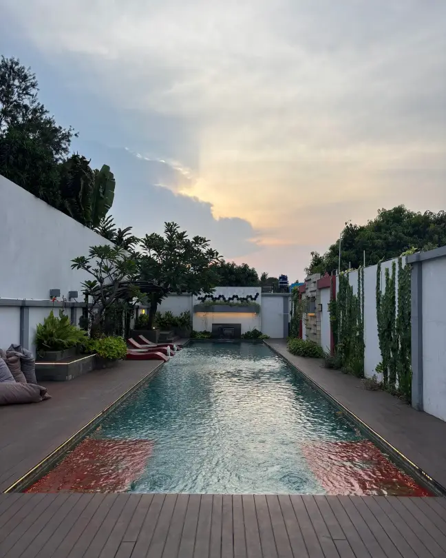 Pool at dusk